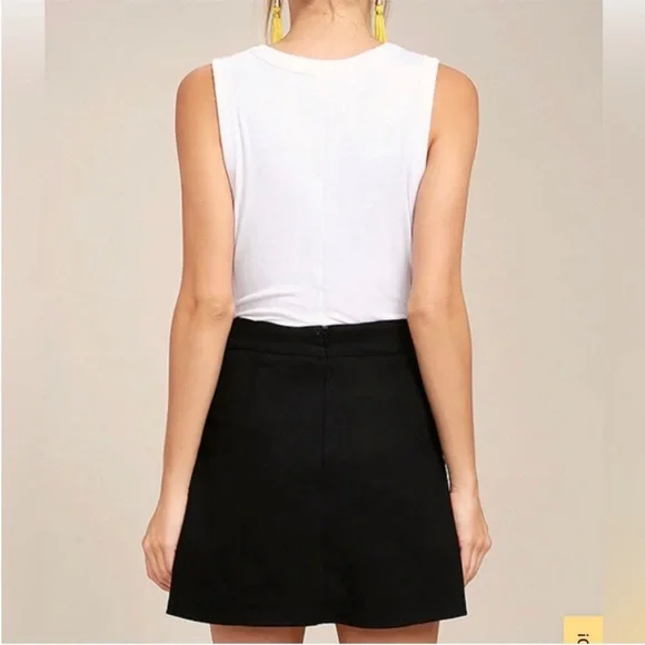 Lulus Don’t Stop the Party Black Embroidered A-Line Mini Skirt S - Picture 7 of 14